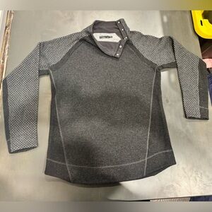 Prana Wool Sweater Grey Black Long Sleeve Size Large